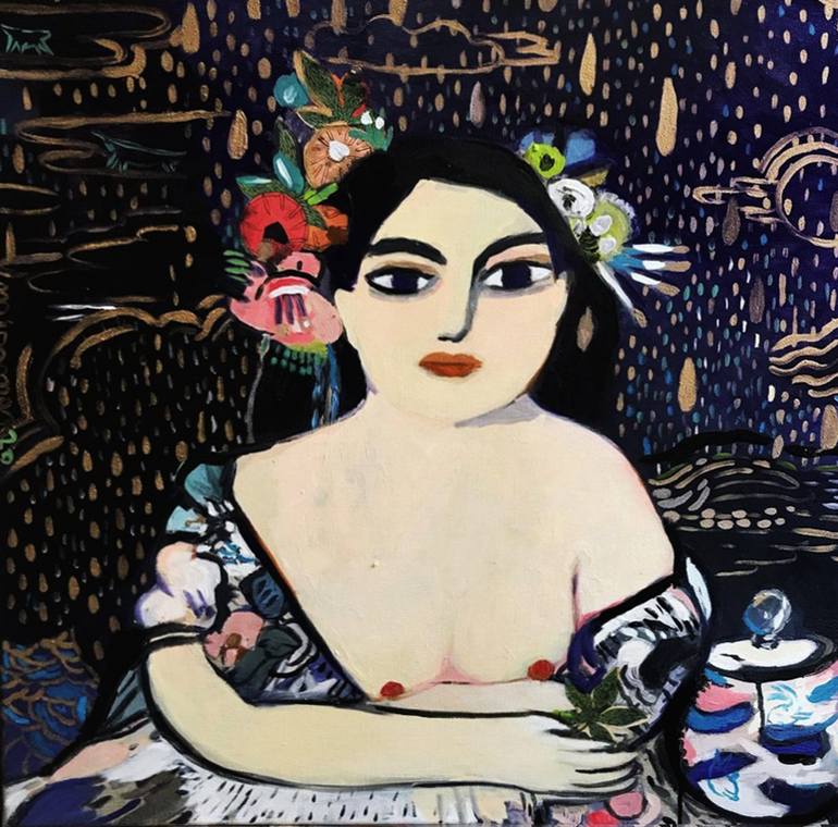 Original Fine Art Women Mixed Media by Alice De Miramon