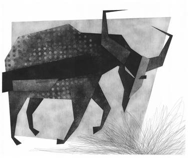 Original Abstract Animal Printmaking by Żaneta Rzepa