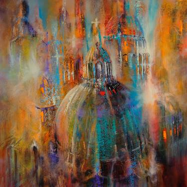 Original Abstract Cities Paintings by Annette Schmucker