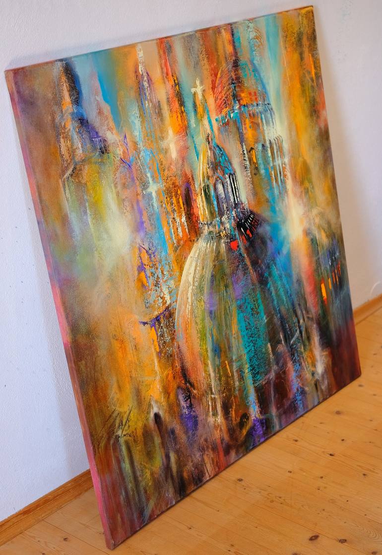 Original Abstract Cities Painting by Annette Schmucker