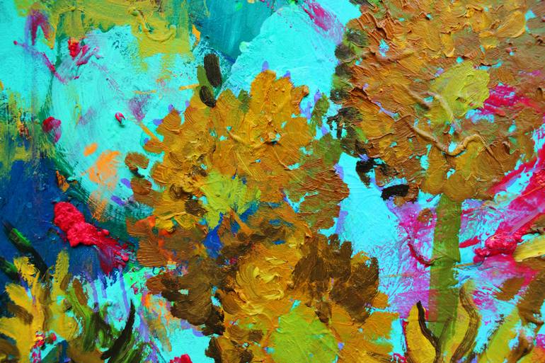 Original Abstract Floral Painting by MK Anisko