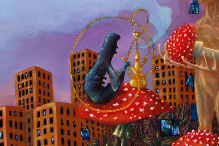 Original Surrealism Fantasy Painting by MK Anisko