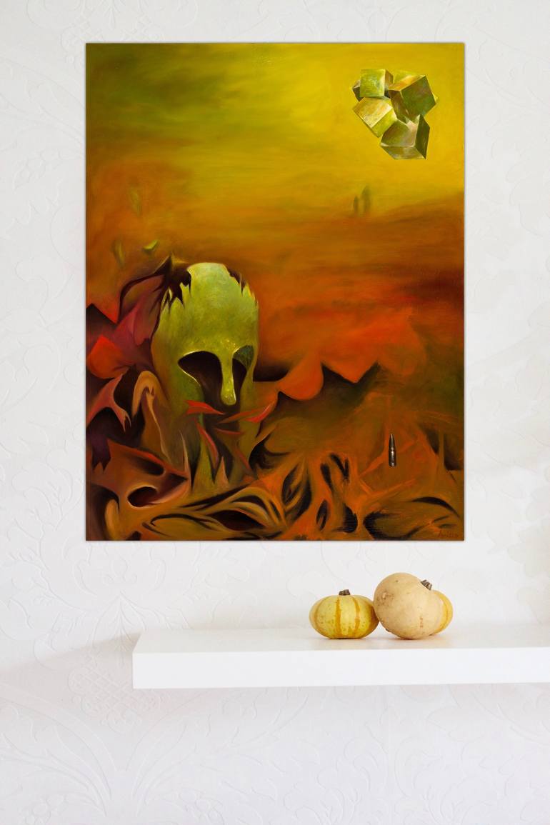 Original Surrealism Mortality Painting by MK Anisko