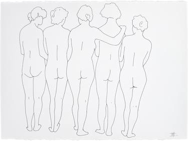 Original Minimalism Nude Drawings by Jay Worth Allen