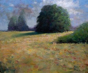 Impressionist summer field, grass and wild flower thumb