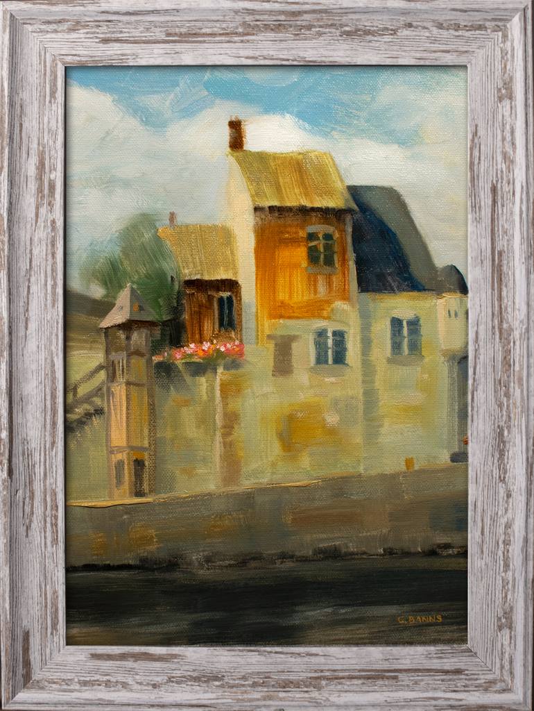 Honfleur harbor France, old buildings framed oil painting Painting