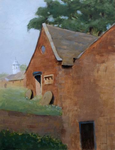 Dunham Massey National Trust Outbuildings Oil Painting thumb