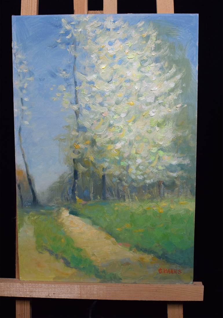 Original Impressionism Seasons Painting by Gav Banns