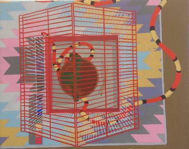 Saatchi Art Artist Justin Webb; Painting, “Bird Cage, Pencil, Snake, Cactus, Rug, Color Chart” #art