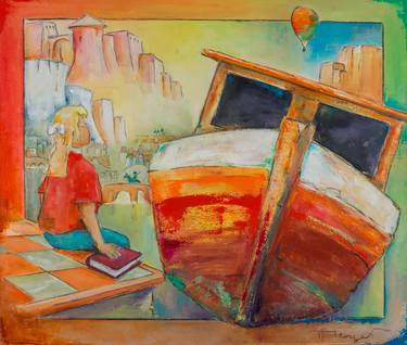 Original Illustration Boat Paintings by Thierry Merget