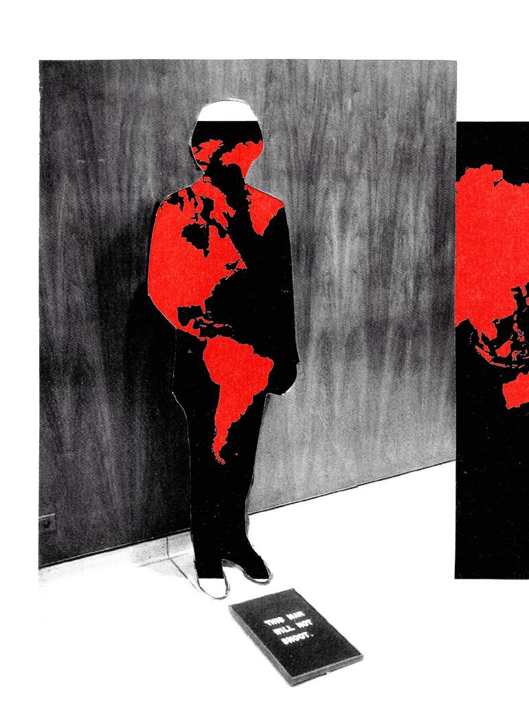 Original Abstract Expressionism Political Collage by Patrik Šíma
