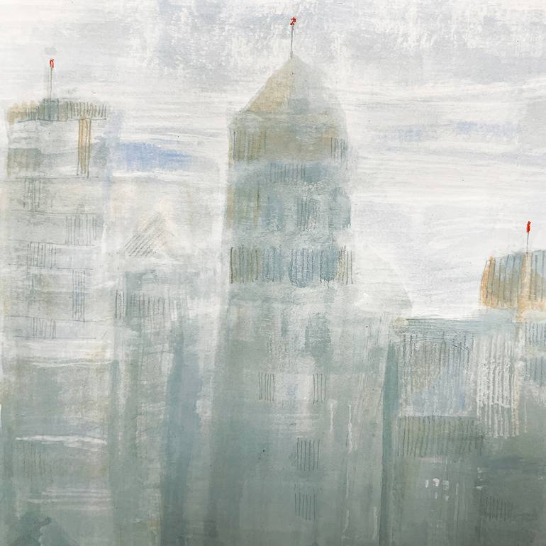 Original Abstract Expressionism Architecture Painting by Yolanda Cabrera