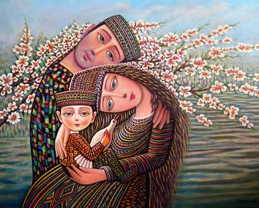 Original Family Painting by Sevada Grigoryan