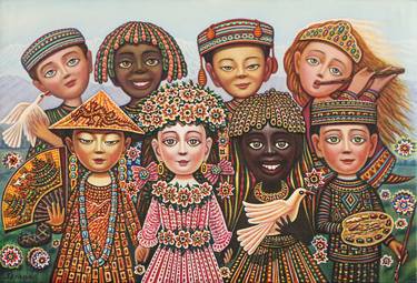 Original Folk People Paintings by Sevada Grigoryan