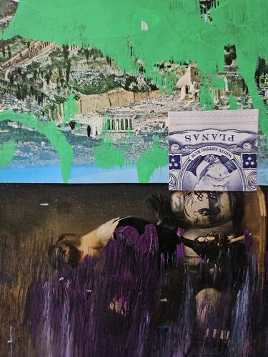 Original Dada Classical Mythology Collage by Shelton Walsmith