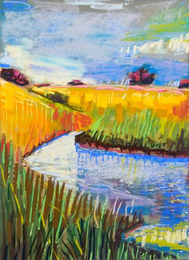 Original Impressionism Landscape Drawing by Shelton Walsmith
