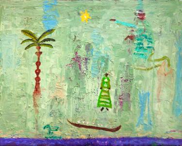 Original Folk Travel Painting by Shelton Walsmith