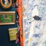 sides painted orange impasto leaves edge