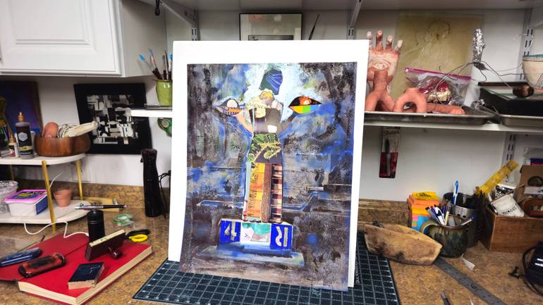 Original Dada Politics Collage by Shelton Walsmith