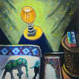 Office Still Life with Pachyderms by Shelton Walsmith