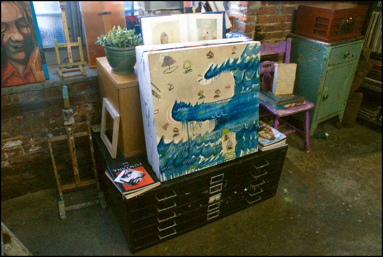 Original Abstract Beach Painting by Shelton Walsmith