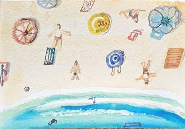 Original Figurative Beach Paintings by Shelton Walsmith