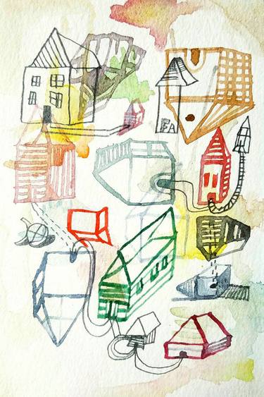 Original Abstract Architecture Drawings by Shelton Walsmith