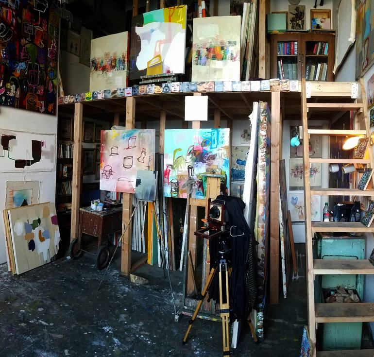 Original Abstract Language Painting by Shelton Walsmith