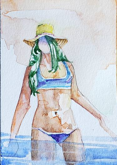 Original Figurative Beach Paintings by Shelton Walsmith