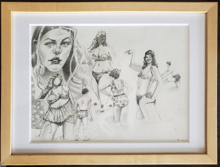 Original Beach Drawing by Shelton Walsmith