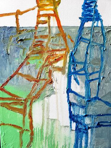 Original Abstract Architecture Paintings by Shelton Walsmith