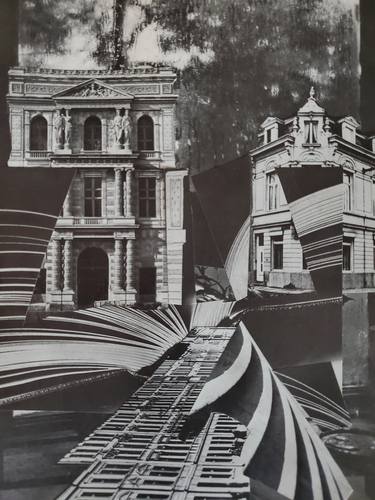 Original Dada Architecture Collage by Shelton Walsmith