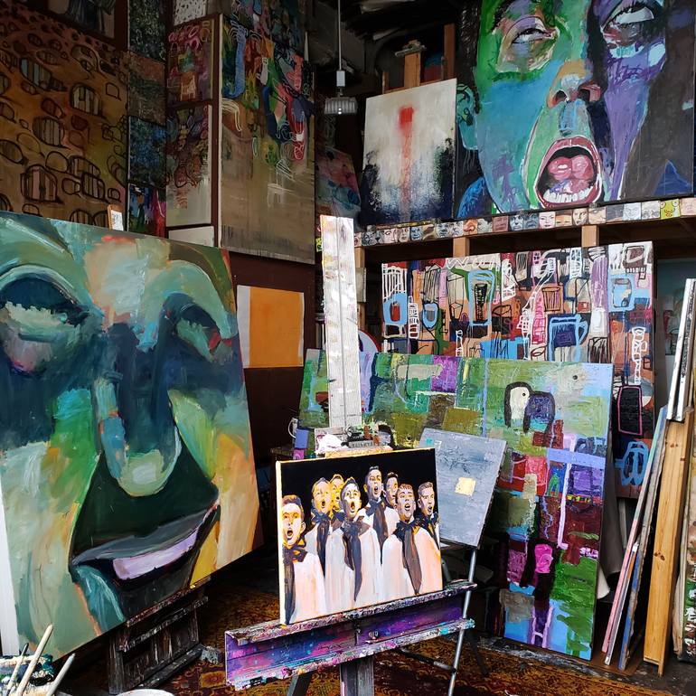 Original Expressionism People Painting by Shelton Walsmith