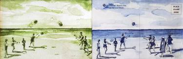 Original Figurative Beach Drawings by Shelton Walsmith