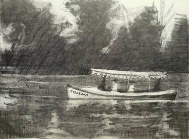 Original Impressionism Boat Drawings by Shelton Walsmith