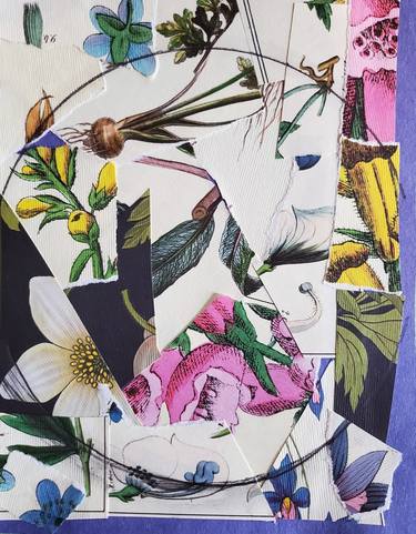Original Folk Botanic Collage by Shelton Walsmith