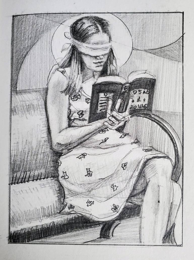 A girl with a book- How to draw a girl reading a book//pencil sketch 