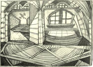 Original Interiors Drawings by Shelton Walsmith