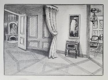 Original Interiors Drawings by Shelton Walsmith