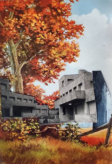 Print of Dada Architecture Collage by Shelton Walsmith