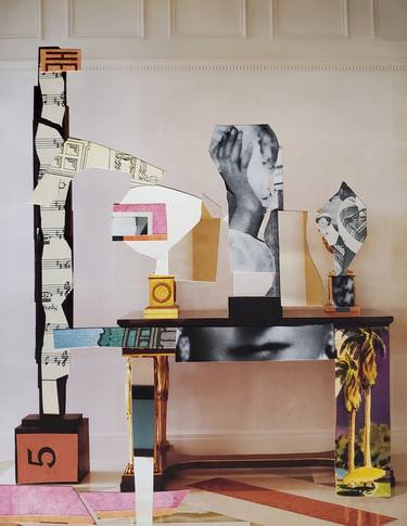 Original Dada Interiors Collage by Shelton Walsmith