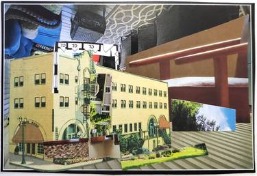 Original Cubism Architecture Collage by Shelton Walsmith