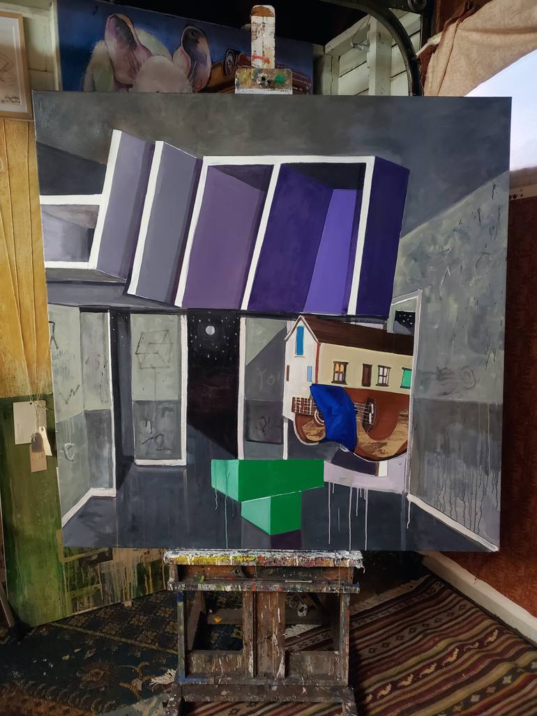 Original Cubism Architecture Painting by Shelton Walsmith
