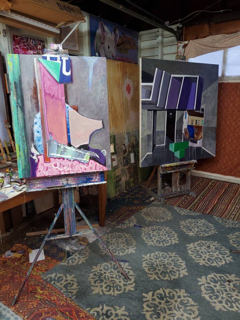 Original Cubism Architecture Painting by Shelton Walsmith