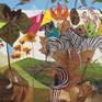 Area of detail with real pressed leaf and how the Zebras overlap.