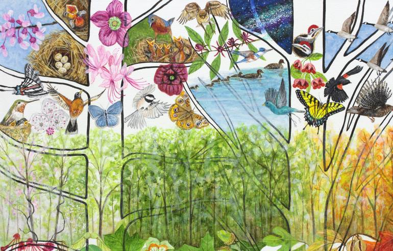 Original Conceptual Nature Painting by Trena Mcnabb