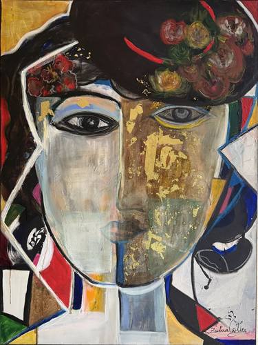 Original Portraiture Abstract Painting by  Asya Zahia Colie