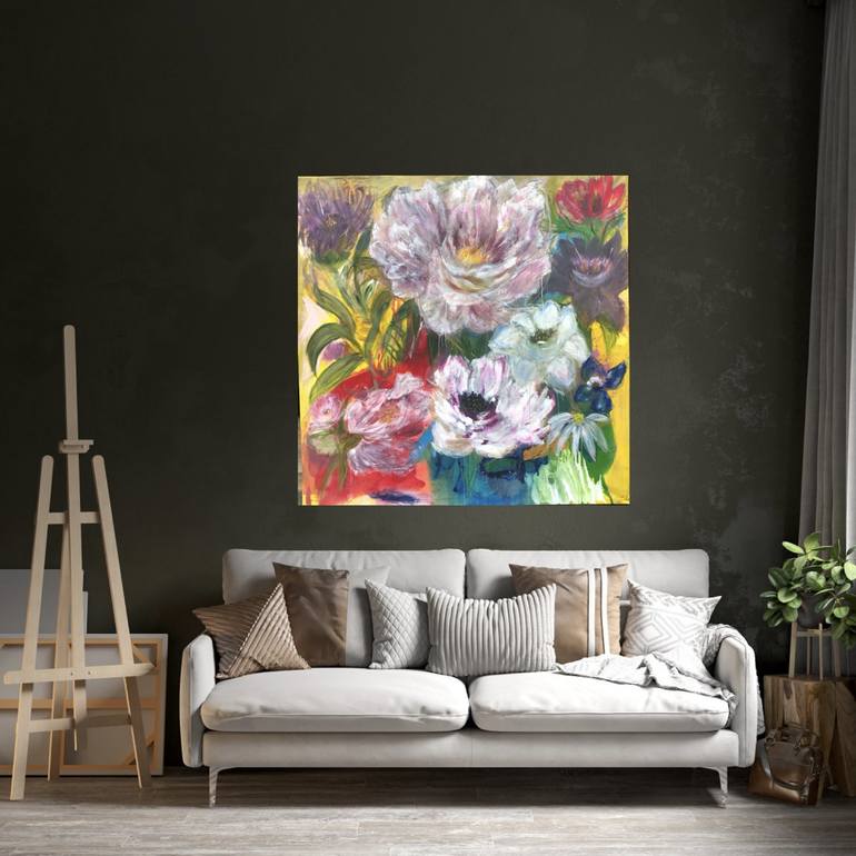 Original Abstract Expressionism Botanic Painting by  Asya Zahia Colie