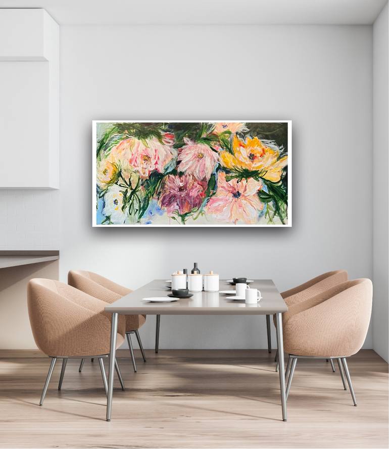 Original Abstract Expressionism Floral Painting by  Asya Zahia Colie