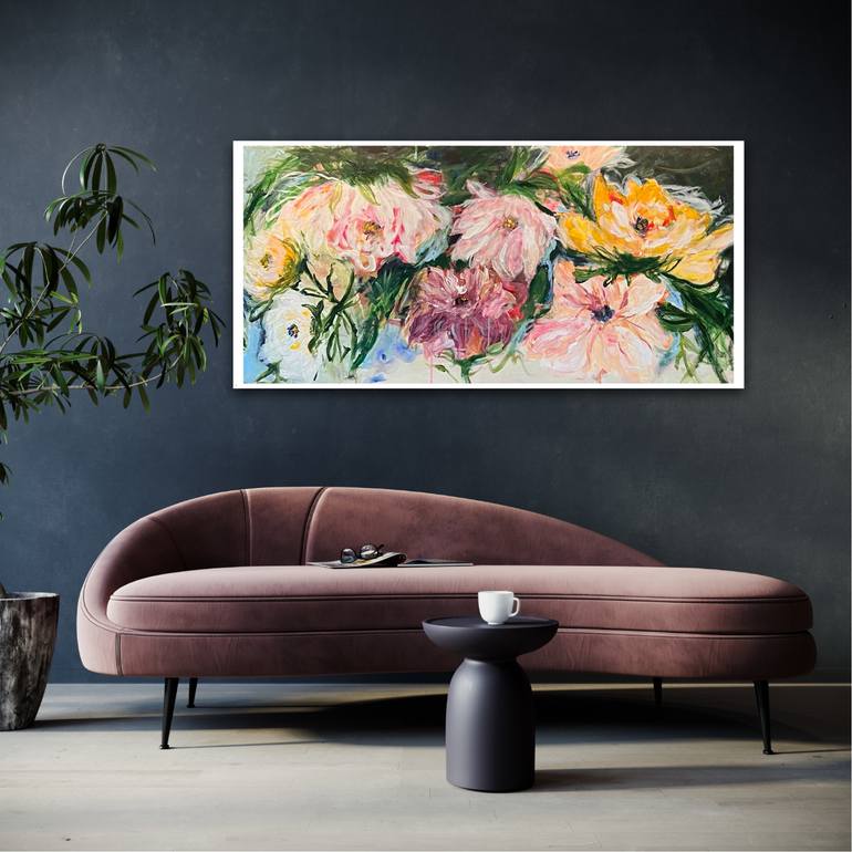 Original Abstract Expressionism Floral Painting by  Asya Zahia Colie